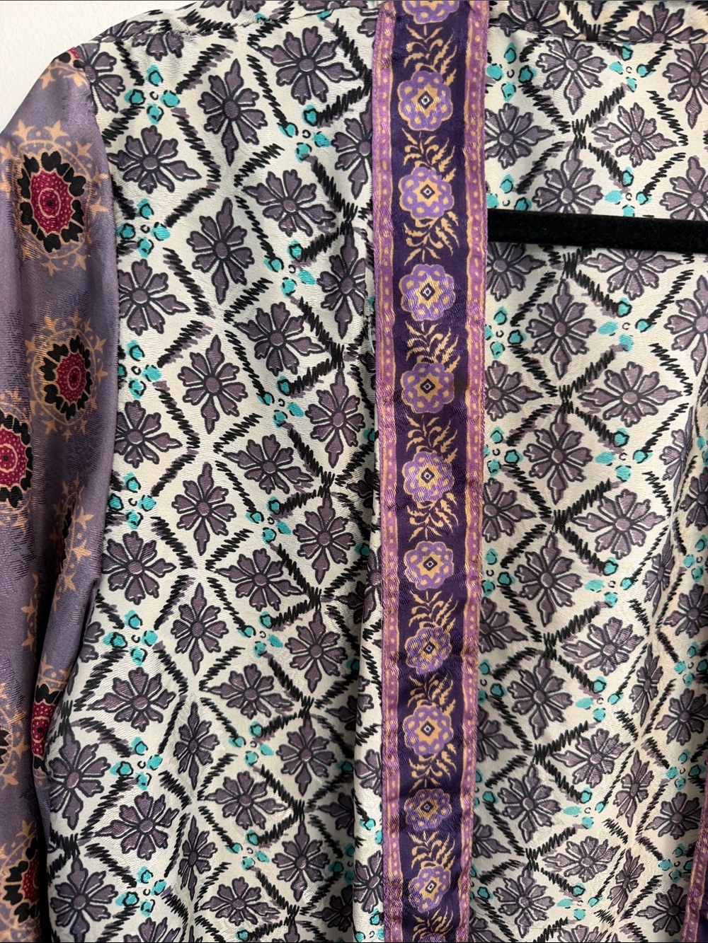 Zara Lavender, Mint & Purple Printed Duster - Picture 2 of 7